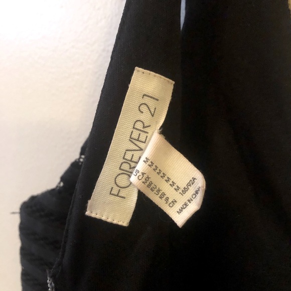 Black Striped Mesh Fit and Flare Dress - Picture 6 of 6